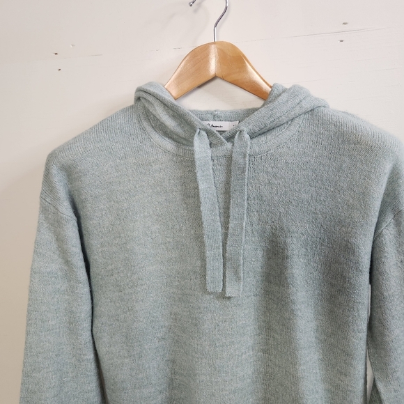 Reitmans Green Hooded Sweater Pullover Cozy Loungewear Knit Loose Slouchy warm - Picture 5 of 9